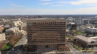 Photo of the Charlotte-Mecklenburg Government Center.